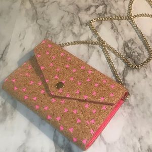🆕 Laser Cut Cork & Pink Crossbody Purse